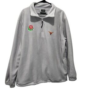 Pro‎ Edge Texas Longhorns Rose Bowl Fleece Pullover Mens XL Gray Quarter Zip